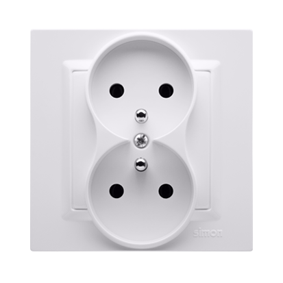 Simon 10 Gniazdo podwójne z uziemieniem MONOBLOCK 16A, 250V